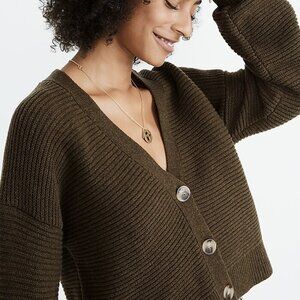 NWT Madewell Olive Green Shelley Cardigan Sweater - Size XS